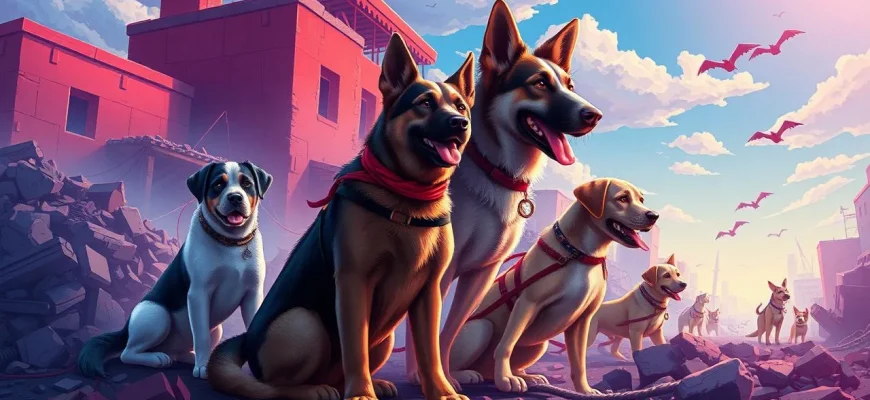 Films de guerre avec des chiens éclaireurs