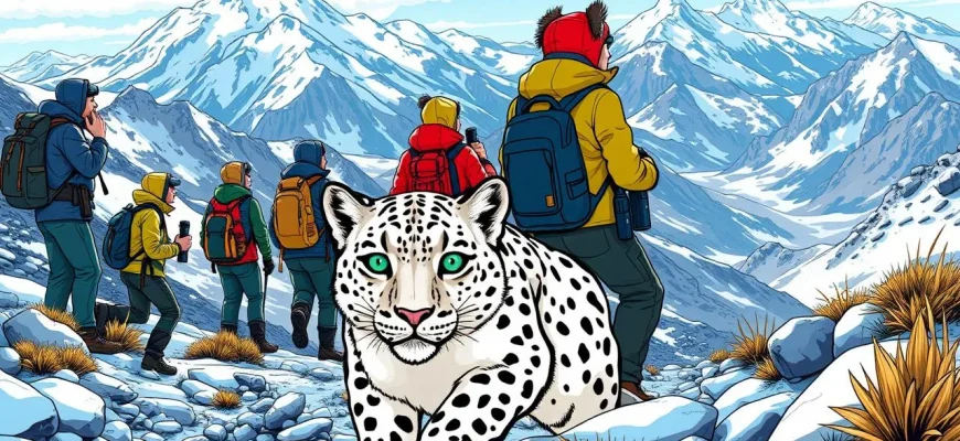 Films d'aventure à la recherche de la panthère des neiges