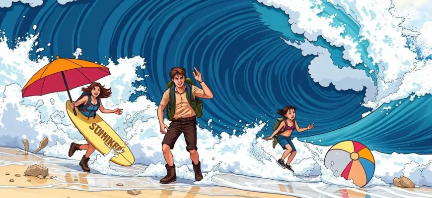 Films d'aventure pendant un tsunami