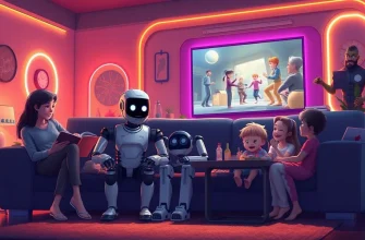 Films familiaux avec des robots humanoïdes