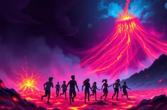 Films de catastrophe avec des coulées de lave