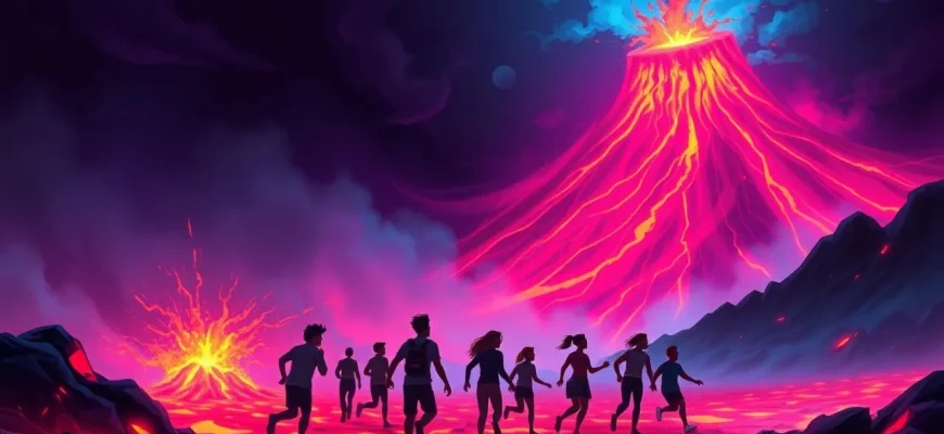 Films de catastrophe avec des coulées de lave