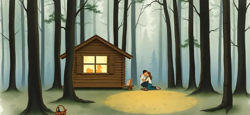 Films d'amour dans une cabane en forêt